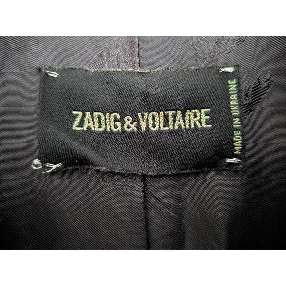 Zadig & Voltaire Womens Jacket FR 36 US Small Black Textured Designer Chic Edgy - Picture 4 of 8